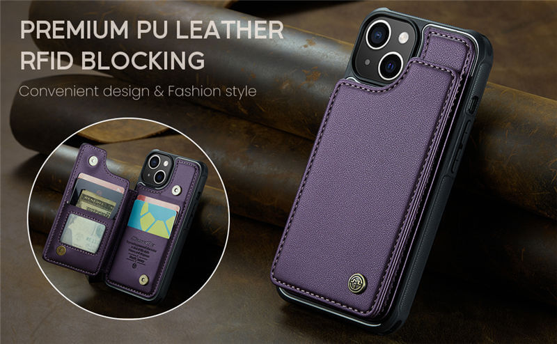 CaseMe iPhone 14 RFID Blocking Card Holder Case