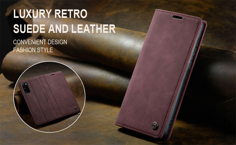 CaseMe Samsung Galaxy S20 Plus Wallet Suede Leather Case