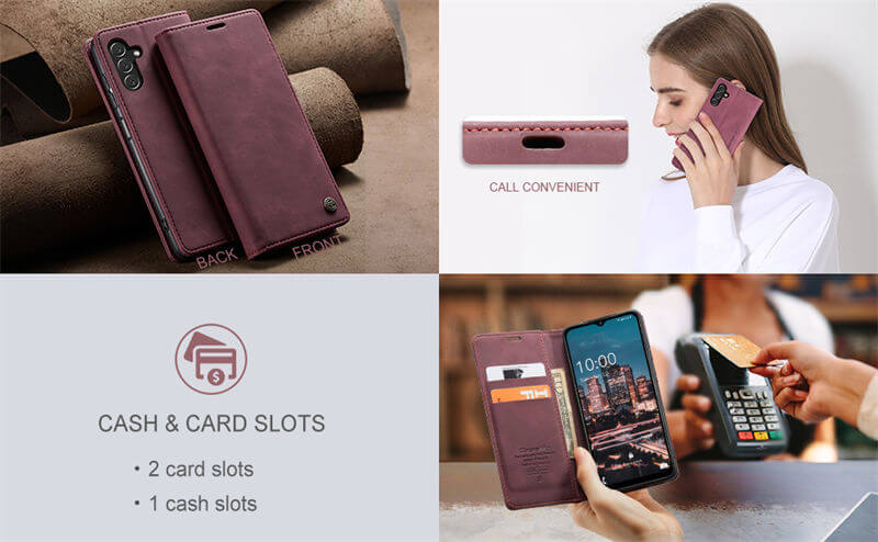 CaseMe Samsung Galaxy A14 Wallet Suede Leather Case