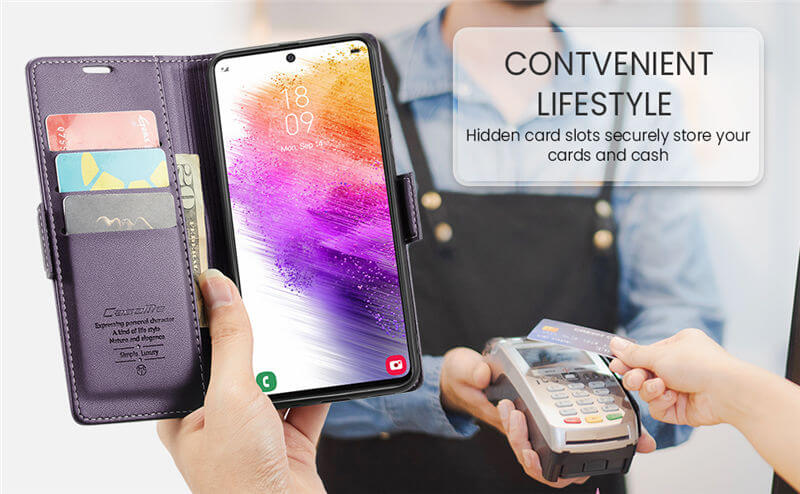 CaseMe Samsung Galaxy A73 5G Wallet RFID Blocking Case