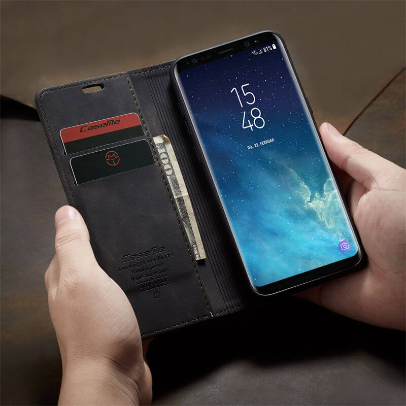 CaseMe Samsung Galaxy S8 Plus Wallet Suede Leather Case