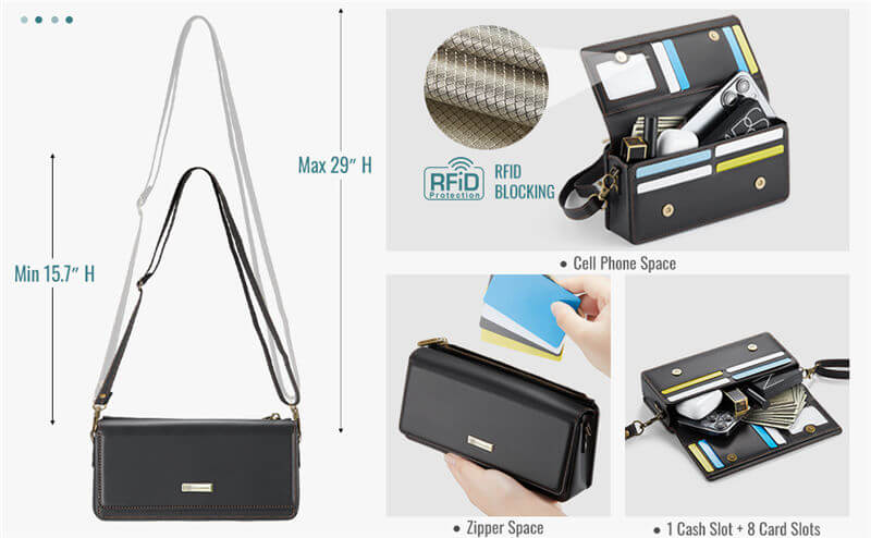 CaseMe RFID Blocking Wallet Crossbody Bag