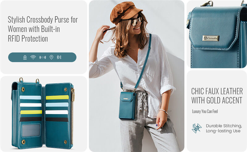 CaseMe RFID Blocking Wallet Crossbody Bag