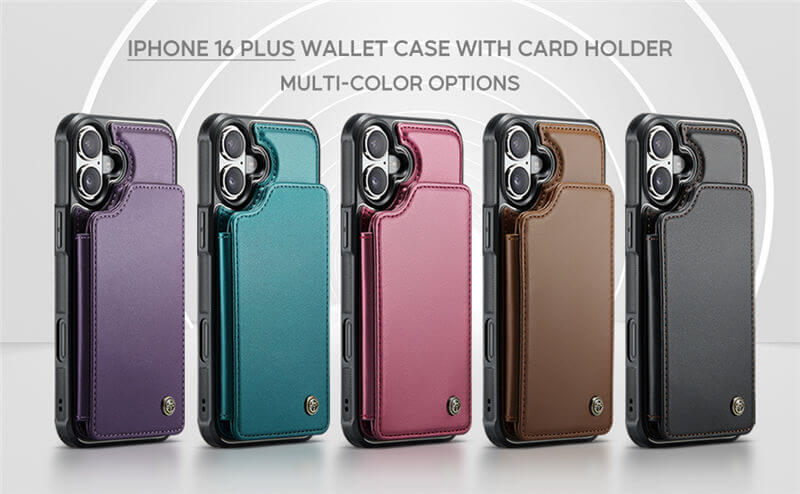 CaseMe iPhone 16 Plus RFID Blocking Card Holder Case