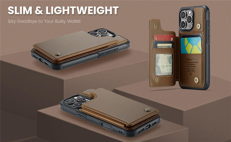 CaseMe iPhone 16 Pro RFID Blocking Card Holder Case