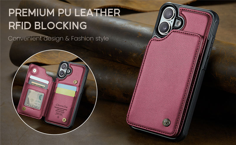 CaseMe iPhone 16 RFID Blocking Card Holder Case