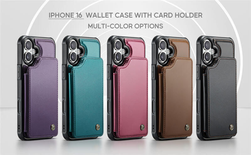 CaseMe iPhone 16 RFID Blocking Card Holder Case