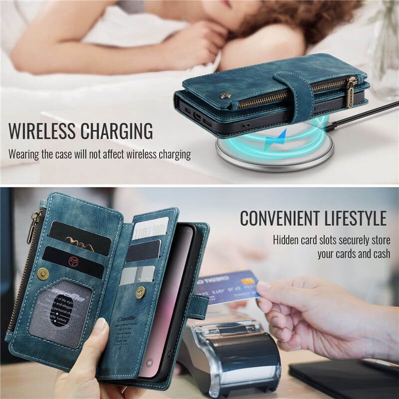 CaseMe For iPhone 16e Wallet Case with wireless charging