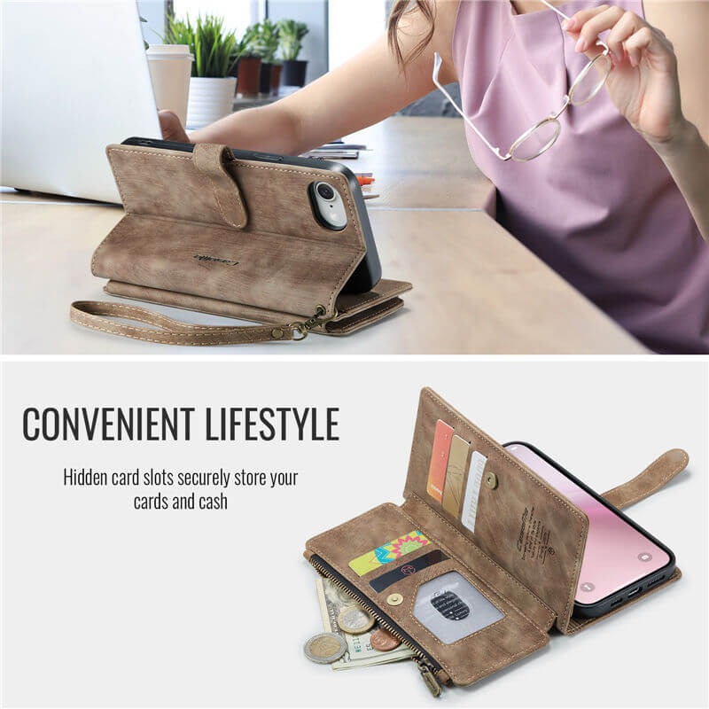 CaseMe For iPhone 16e Wallet Kickstand Case