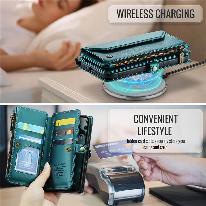 CaseMe iPhone 16e RFID Wallet Case with Wireless Charging