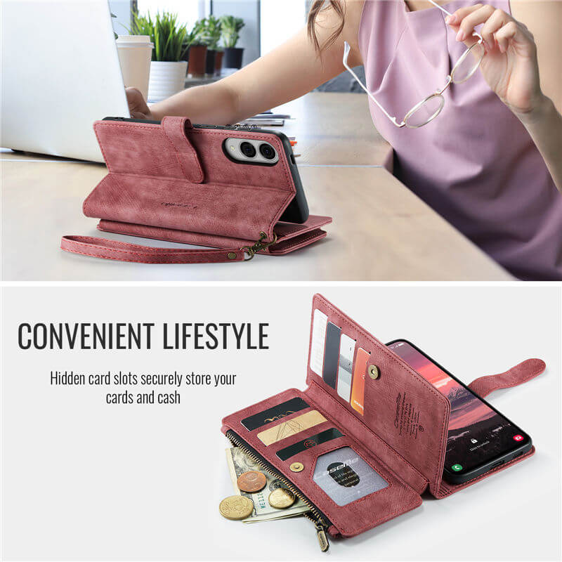 CaseMe Samsung Galaxy S25 Edge Wallet kickstand Case