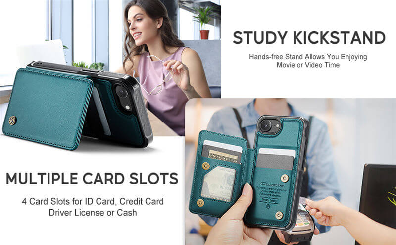 CaseMe iPhone 16e RFID Blocking Card Holder Case