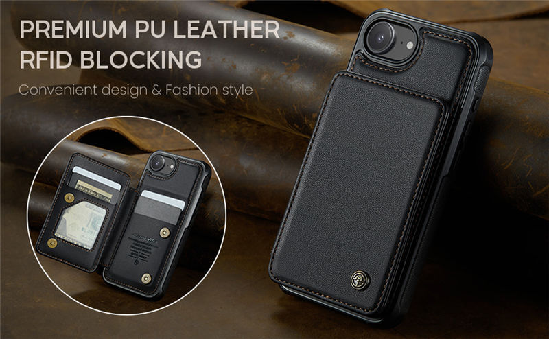 CaseMe iPhone 16e RFID Blocking Card Holder Case