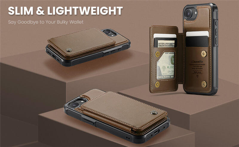 CaseMe iPhone 16e RFID Blocking Card Holder Case